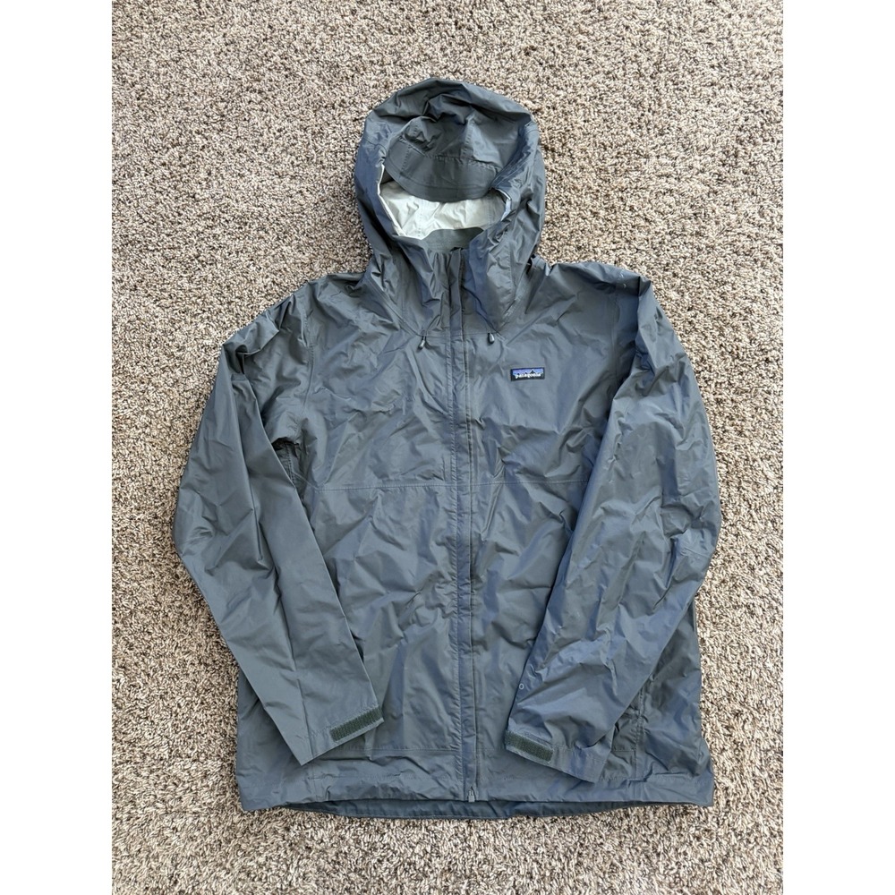 Patagonia Men's Grey Long Sleeve Full-Zip Torrentshell Rain Jacket Size XL